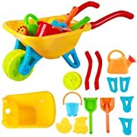 DeAO Set de juego para jardín y playa de carretilla- para actividades al aire libre con accesorios- incluye cubeta…